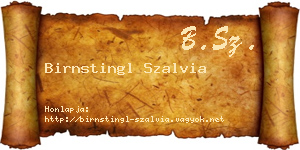 Birnstingl Szalvia névjegykártya